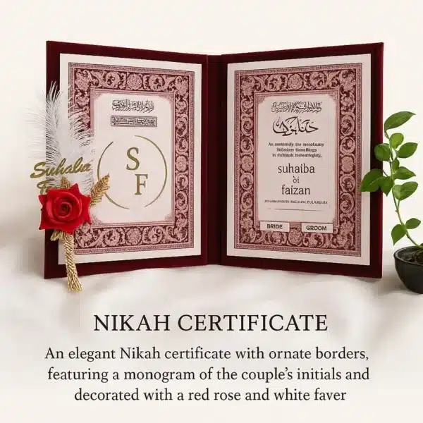 Customized Nikah Nama with pen